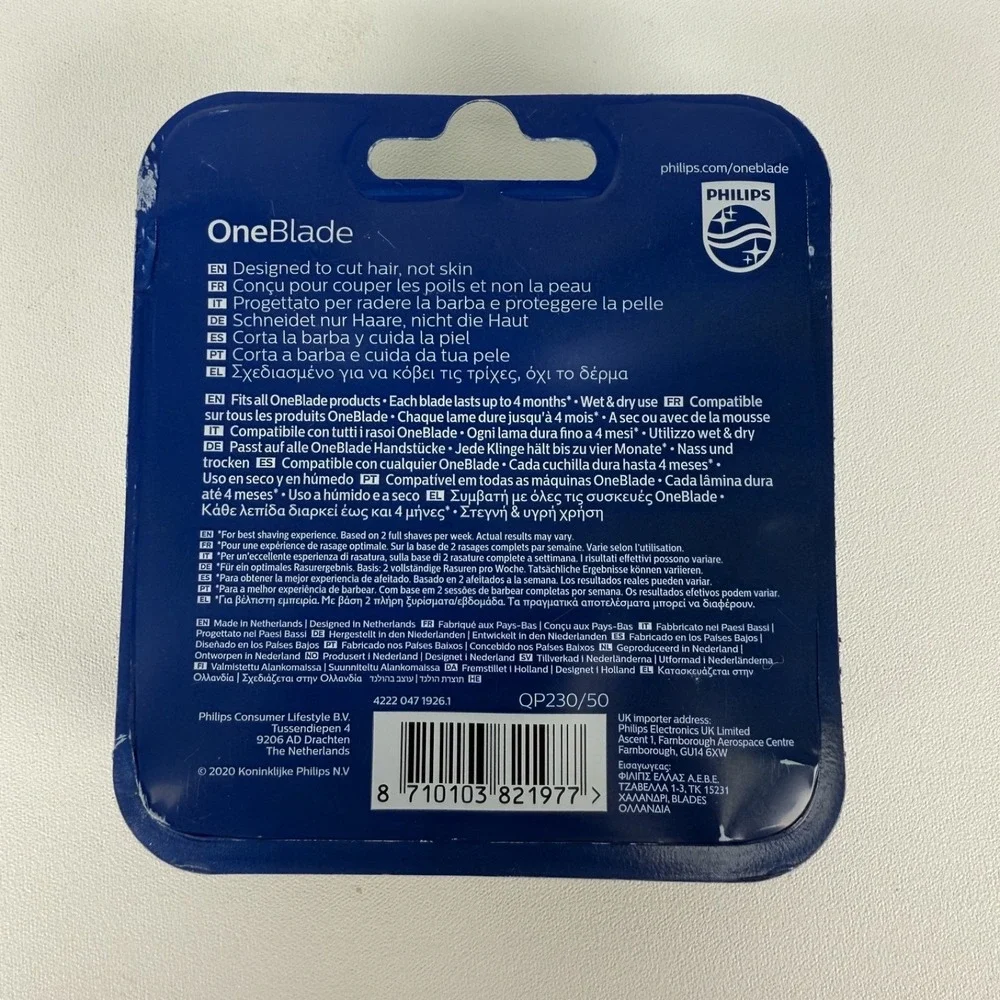 New Cartridges for Philips OneBlade (3 Pack) Blade Replacement QP230/50‎